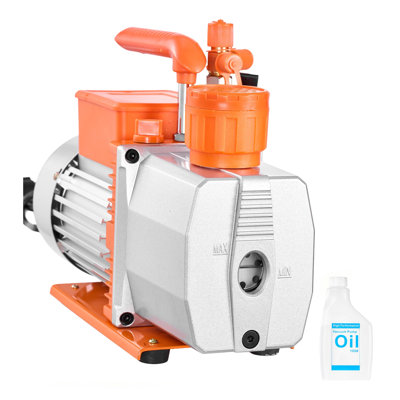 Pompe à vide rotative à palettes à deux étages pour systèmes CVC, 7 CFM, 3/4 HP, huile incluse, compatible avec les systèmes R134a, R22 et R410a.