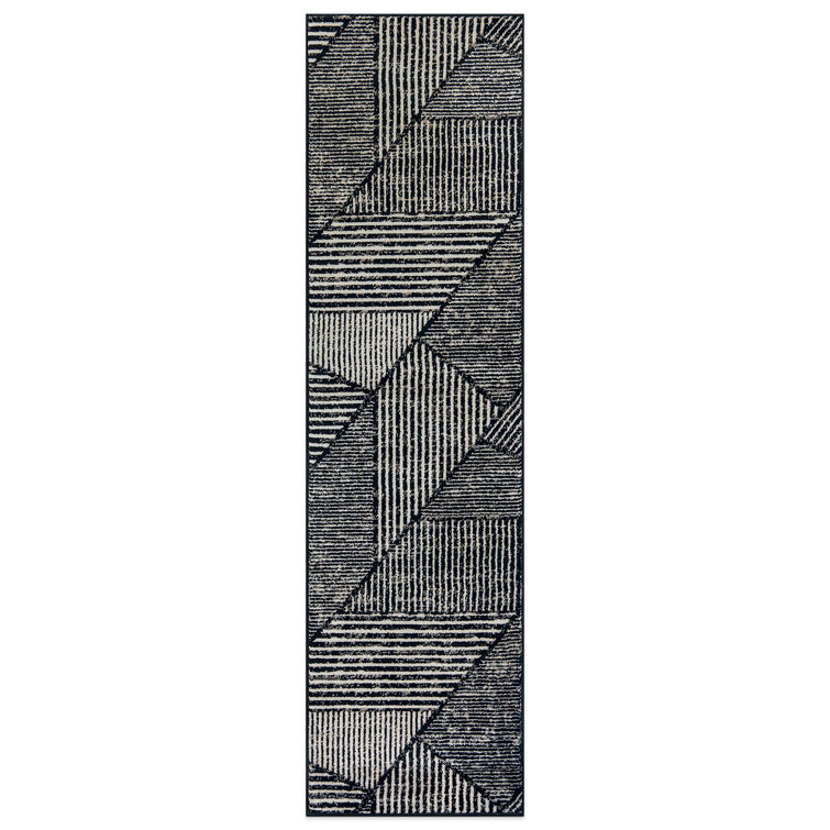 Contemporary Distressed Geometric Area Rug