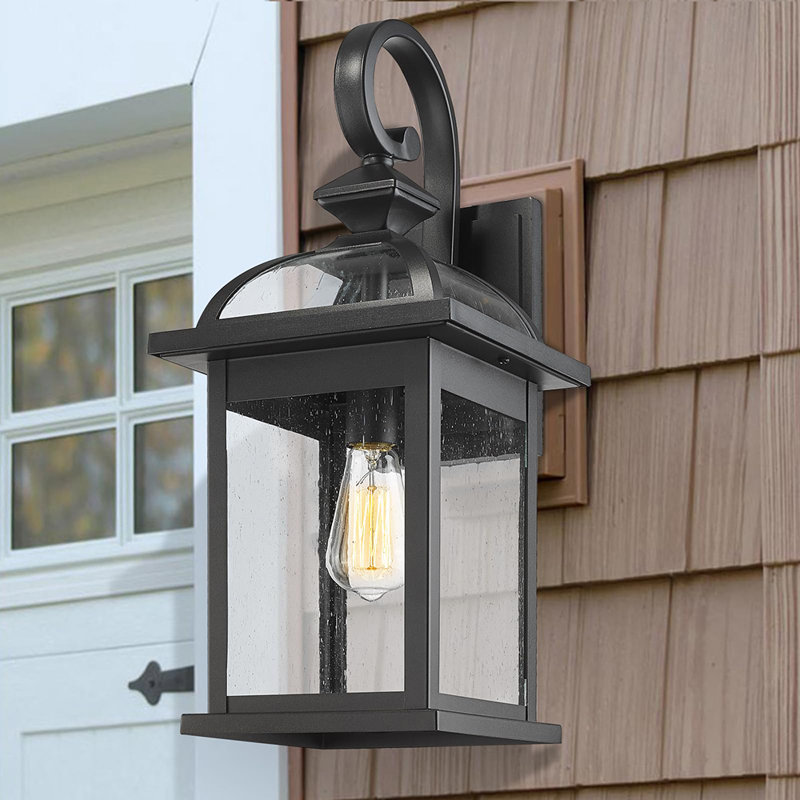 Lanterne murale extérieure imperméable (ampoules non incluses), Noir, H 21,2 po x l 6 po x P 6 po