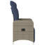  Chaises de patio inclinables 2 pièces avec coussins en rotin de polyester gris