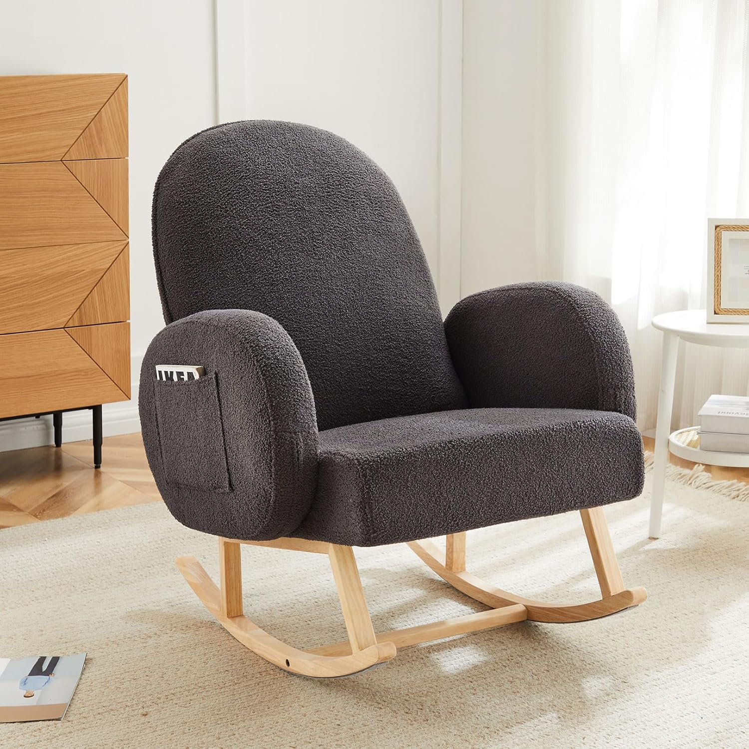 Isabelle & Max™ Upholstered Rocking Chair Glider Chair With Side Pocket ...