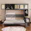 Lit escamotable avec bureau et armoires en rotin, lit escamotable en bois pour bureau personnel-132835119