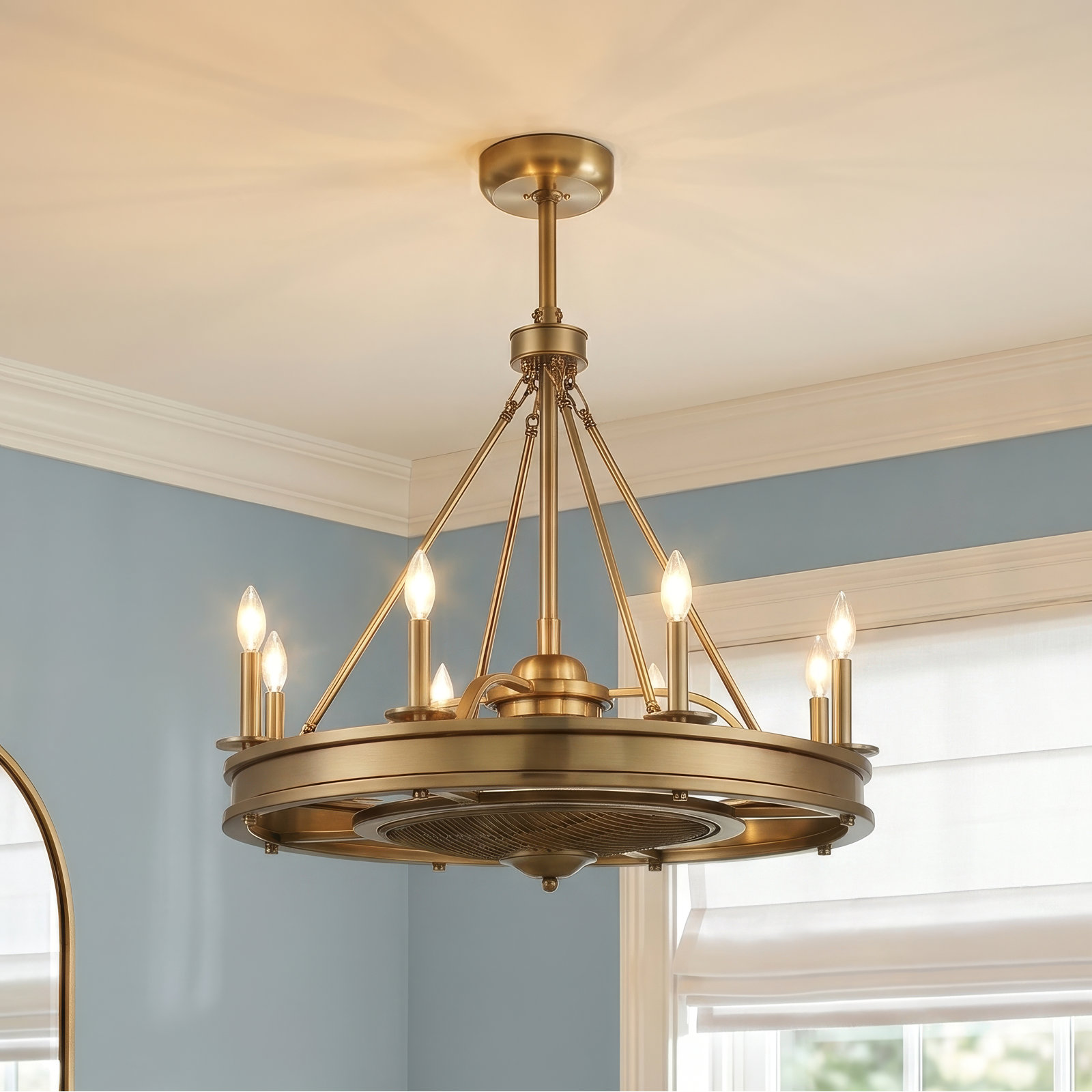 Taylorsville 14" Ceiling Fan with LED Light Kit, Warm Brass
