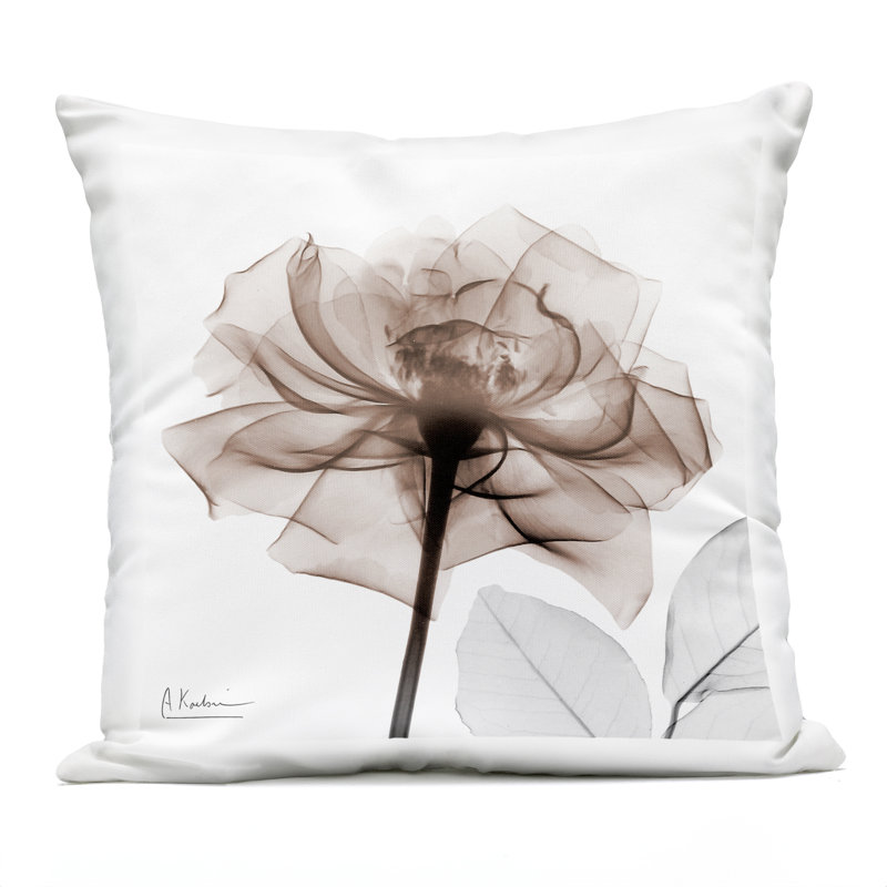 Coussin d'extérieur simple imprimé tulipes transparentes, design par Albert Koetsier