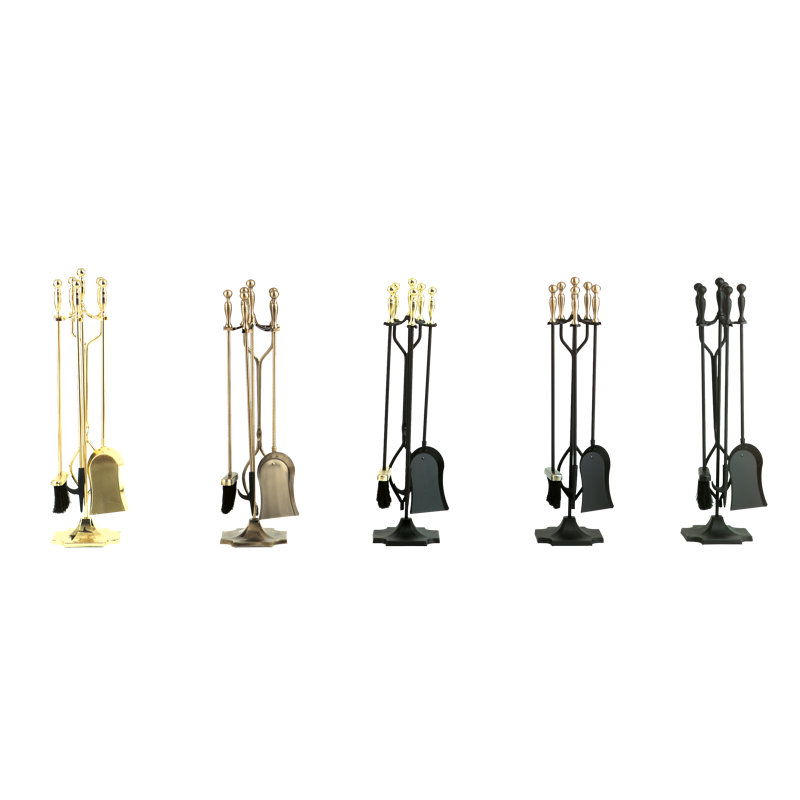 Ensemble d'outils de foyer en acier Linly, Laiton poli