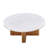 Comsa 36" Modern Minimalist Natural Marble-Top Coffee Table With Solid Wood Base