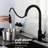 Matte Black Stainless Steel Touch Kitchen Faucet With Pull-Down . 360 Rotating For Complete Sink Disinfection. Corrosion Resistance And Rust Proofing. Easy Water Temperature Flow Control Single-277854870
