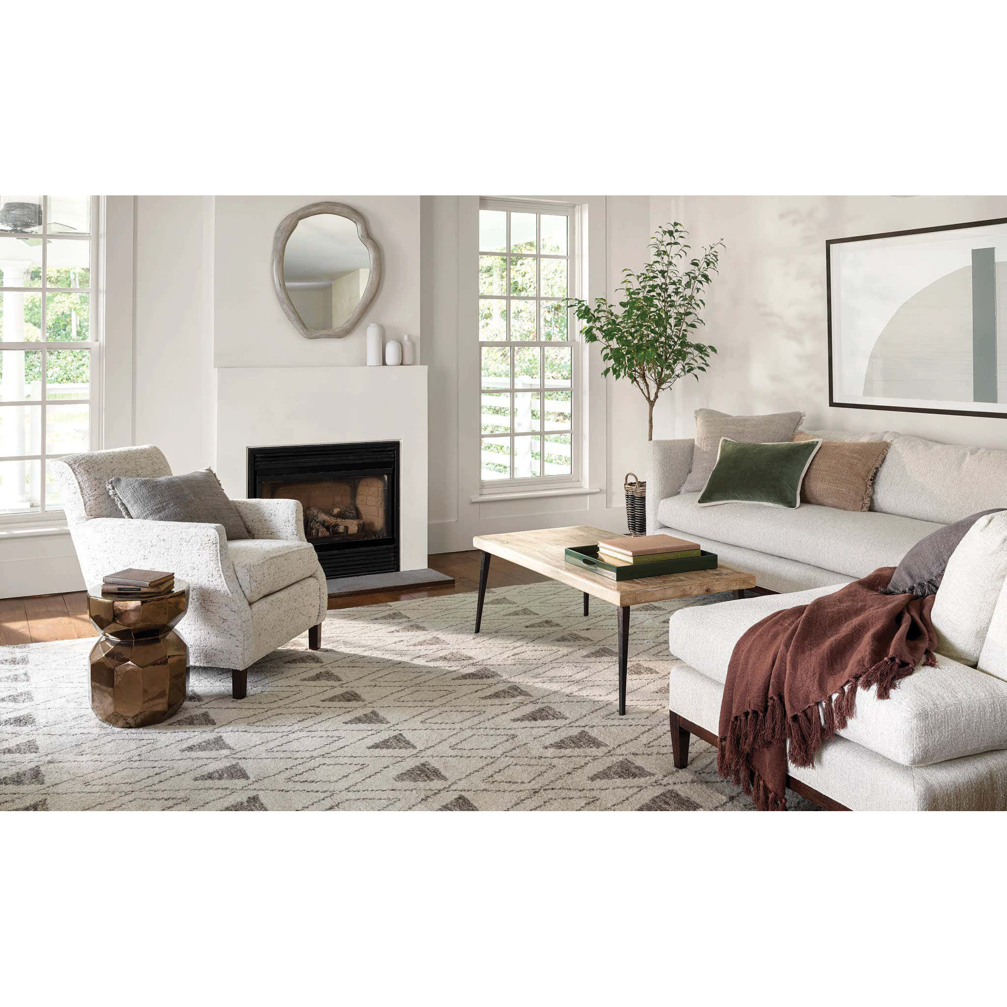 Gehry Velvet/Linen Decorative Pillow, 16"H x 40"W, Sage, Pillow Cover Only - No Insert