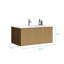 Meuble-lavabo flottant en chêne naturel de 36 po, fixé au mur, lavabo intégré blanc, quincaillerie, stratification en film, chêne en forme de U moderne, rebords courbés en céramique, conception en forme de drainage