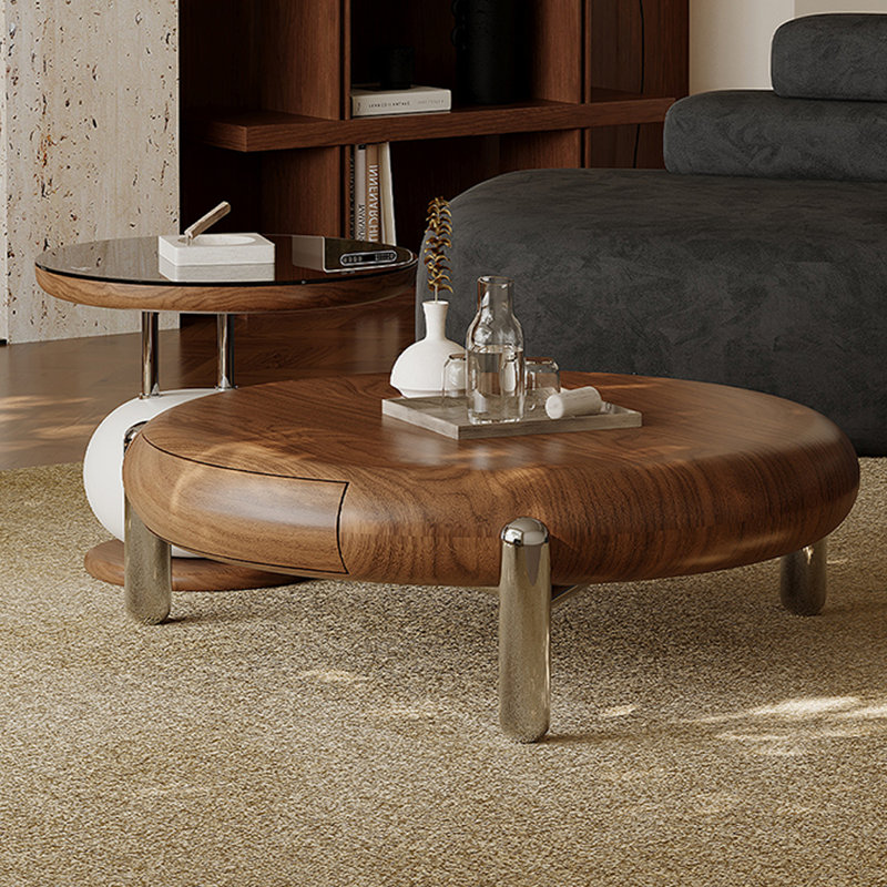 Ensemble de tables basses rondes en bois