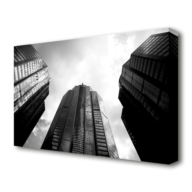 Window Cleaning Skyscrapers Architecture - Wrapped Canvas Print