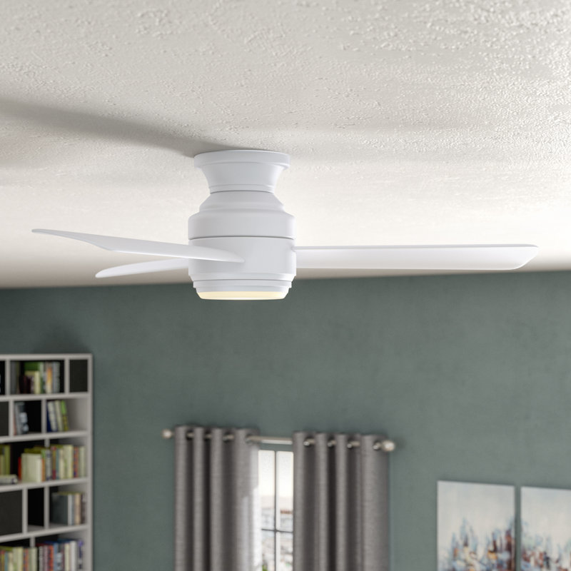 Hermilda 44'' Ceiling Fan with LED Lights, Matte White