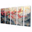Rose et bleu, cerisier en fleurs, arbre en Chine, ensemble d'art mural sur toile-1107636975
