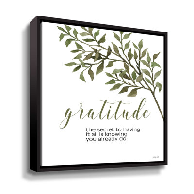 Gratitude - art textuel sur toile