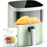 Friteuse à air, friteuses à air compactes 4-en-1 intelligentes 8-en-1 Beelicious, avec fenêtre de visualisation, rappel de secousse, séchoir à air numérique à 450 ° F avec technologie Flavour-Lock, lavable au lave-vaisselle et antiadhésif, convie