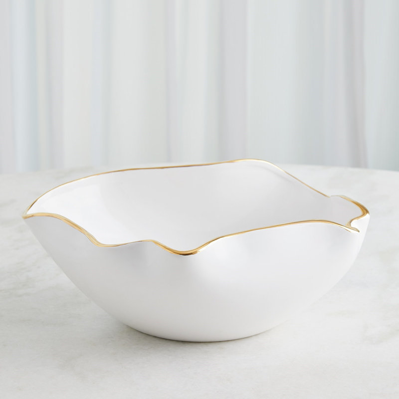 Handmade Ceramic / Porcelain Metal Decorative Bowl - Set of 1