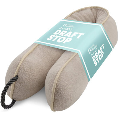 Home Intuition 3-Feet Draft Stopper Cloth Seal Weather Stop, Beige 2-Pack