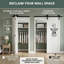 Porte de grange pliante simple en verre givré avec ensemble de quincaillerie d'installation-99323303
