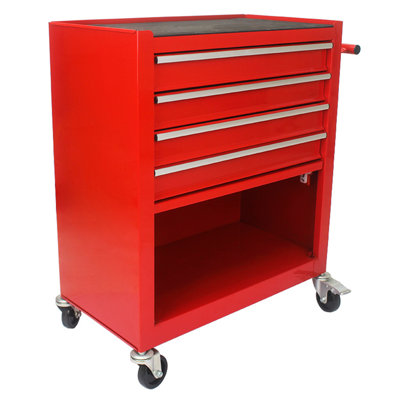4 DRAWERS MULTIFUNCTIONAL TOOL CART WITH WHEELS