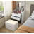 Small Make Up Vanity Set with Flip-Top Mirror, 3 Drawers, Cushioned Tool-1550042170