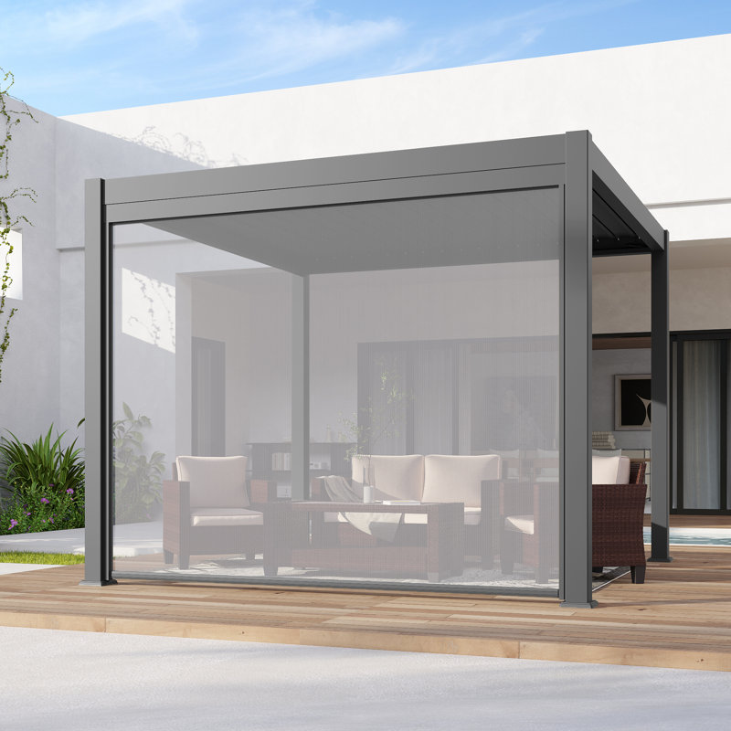 Écran d'intimité rétractable pour accessoires d'ombrage Pergola uniquement compatible avec la marque Aok Garden, 10 pi