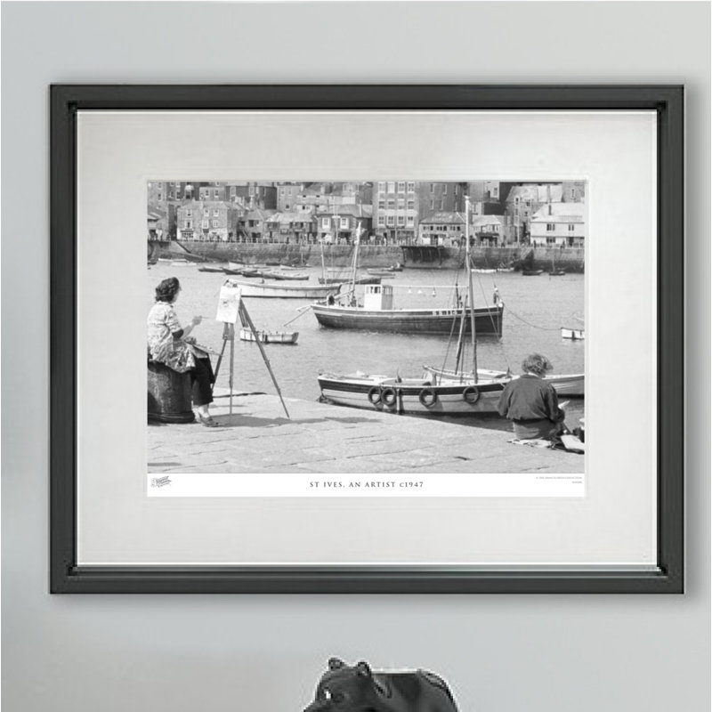 St Ives, Artist By The Harbour C1947 by Francis Frith - Single Picture Frame Print, 28cm H x 36cm W x 2.3cm D