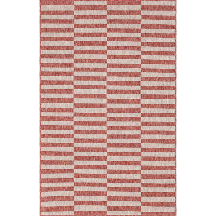 Ingiburgh Striped Red/Ivory Area Rug