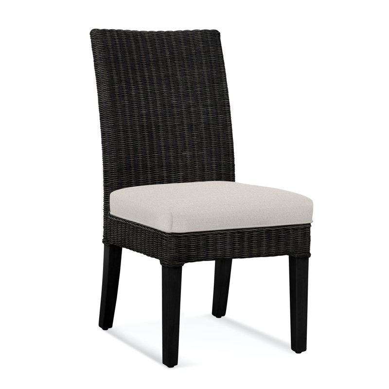 Farmhouse Upholstered Dining Chair, White Textured Performance; 0865-91, Antique Black