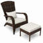 Ensemble de chaise Adirondack et repose-pieds en rotin PE de style classique avec coussins amovibles pour porche de terrasse et bord de piscine-437463466
