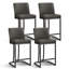Tabouret de comptoir de cuisine moderne de 24 po avec siège rembourré en similicuir Kunkel et structure en métal-52818081-52818143