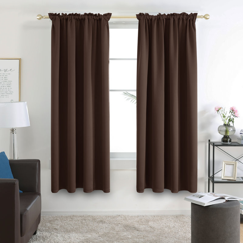 Harlowe Room Darkening Curtain Pair, 38" W x 84" L, Chocolate