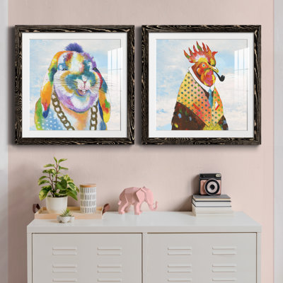 Groovy Bunny And Sky - ensemble de 2 peintures