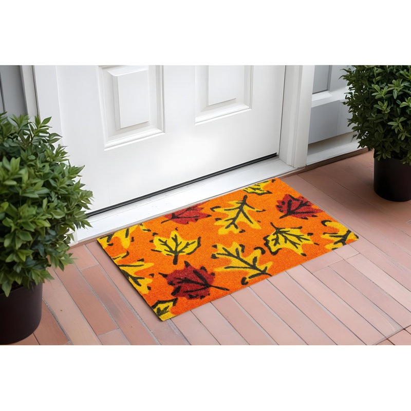 Paillasson 17 po x 29 po orange et noir