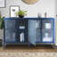 Armoire en verre trempé à 4 portes avec 4 portes en verre et tablette réglable-368022225