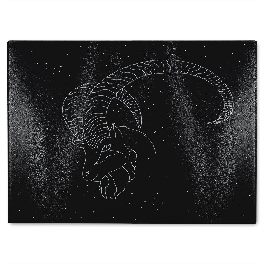 Capricorn Zodiac Sign Dining Glass Chopping Board