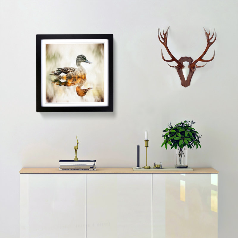 Single Picture Frame Print on Wood, Black