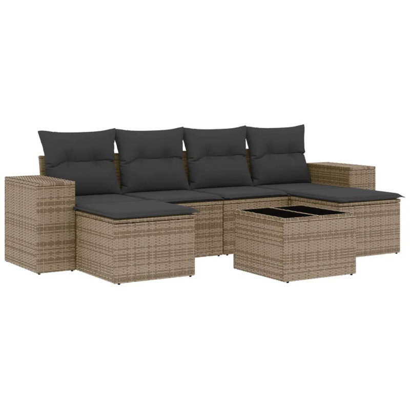  Ensemble de canapé de jardin gris, gris foncé