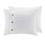 Édredon en coton gaufré double / grand blanc - 3 pièces, lavables à la machine, boutons décoratifs en bois attrayants pour un attrait de chambre à coucher moderne 100% tissage, détails à boutons relaxants