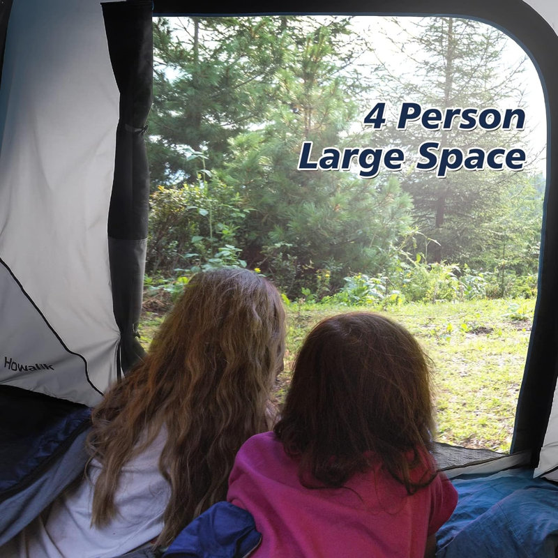 Tente de camping 2,8 pi (L) x 7 pi (H) x 58 po (H) avec rainfly, tente de camping facile à installer pour 4 à 6 personnes