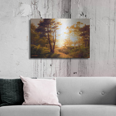 Art mural luxueux «Gilded Pathway» par Erin Dertner, 36 po x 24 po