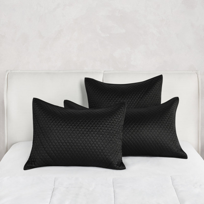 Winthrop Sateen Sham, Black, Euro