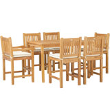 Rectangular 6 - Person 55" Long Teak Bar Height Dining Set with Cushions