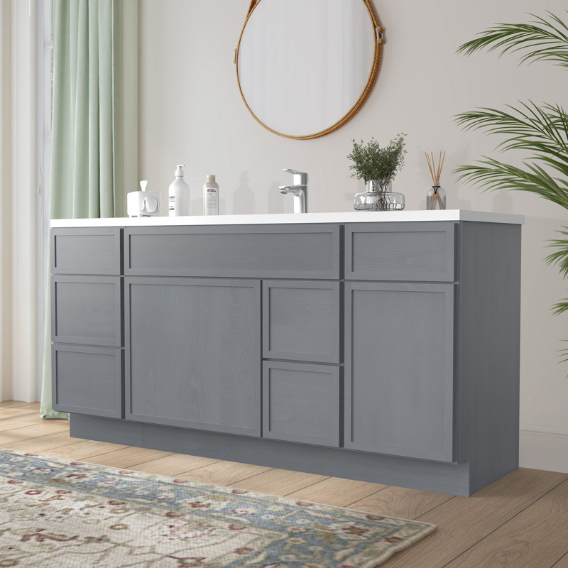Base de meuble-lavabo simple 66 po seulement, Argent