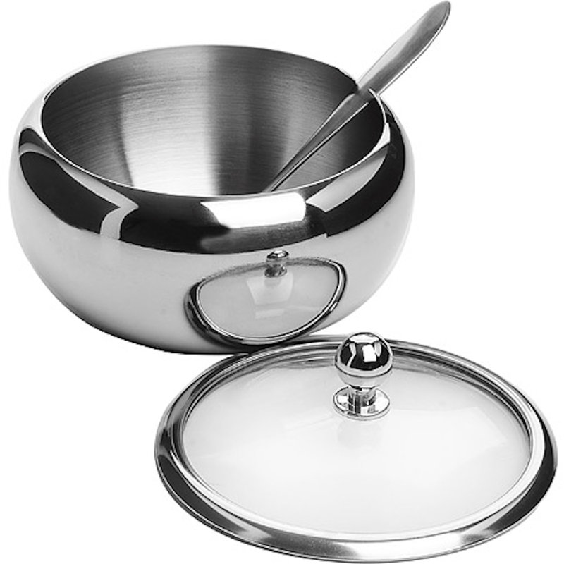 Bol à sucre Carror avec couvercle et cuillère en verre 15 oz