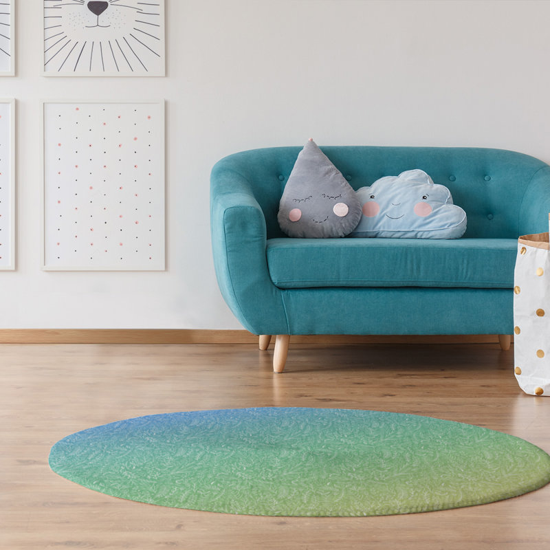 Chenille Floral Indoor Rug, Round 5'