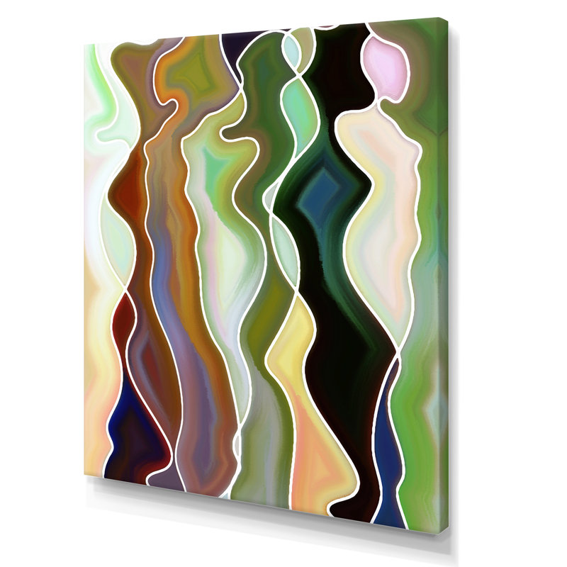 «Abstract Colorful Colorful Curves», impression sur toile, H 20 po x l 12 po, Toile tendue