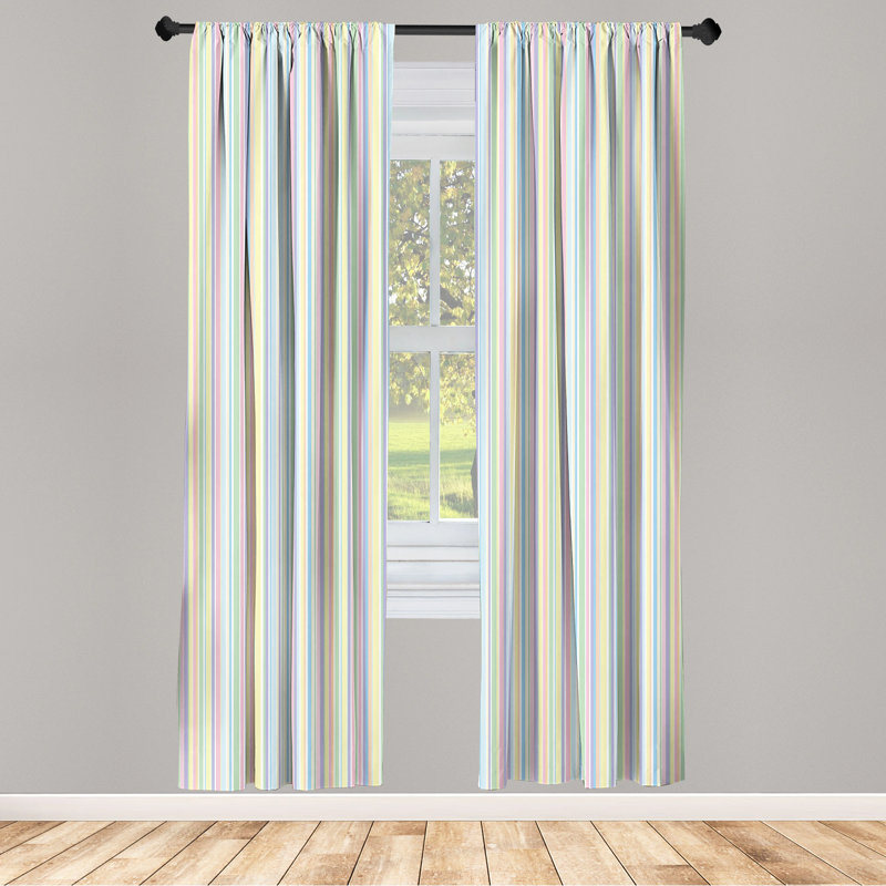 Striped Semi-Sheer Rod Pocket Sliding Panel, 28" x 95"