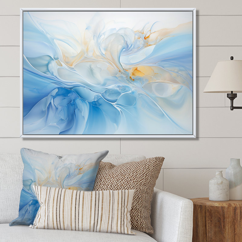 «Liquid Sky Charm Echoes» sur impression sur toile, Cadre flottant blanc, H 16 po x l 32 po x P 1 po