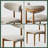 Mid-Century Modern Wood Dining Chairs, Upholstered Cotton Linen Wood Dining Chair Side Chair, Fully Assembled (Set of 2)-14969090-14969093