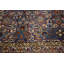 Tapis unique en laine noué à la main bleu marine / beige de 9 pi 9 po x 12 pi 9 po années 1980 Kashmar